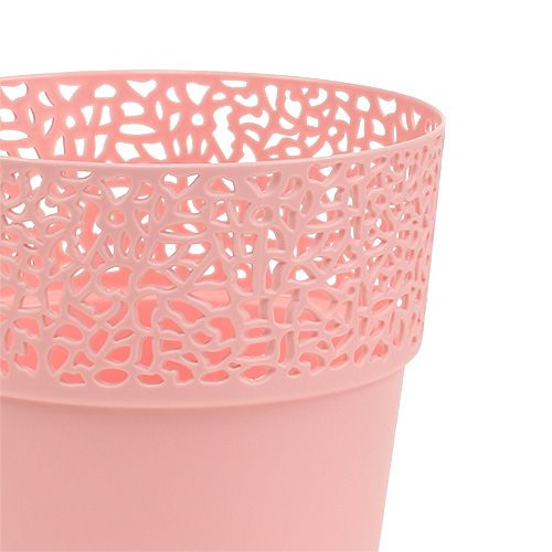 Floristik24 Vaso decorativo in plastica rosa Ø13 cm A13,5 cm 1 pz