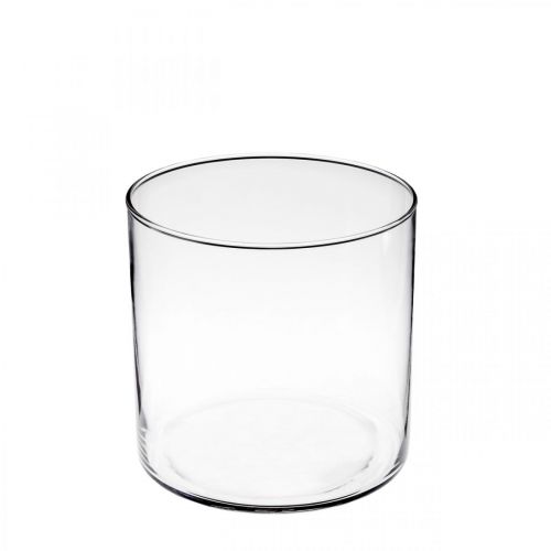 Floristik24 Vaso decorativo cilindro in vetro trasparente Ø15cm H15cm