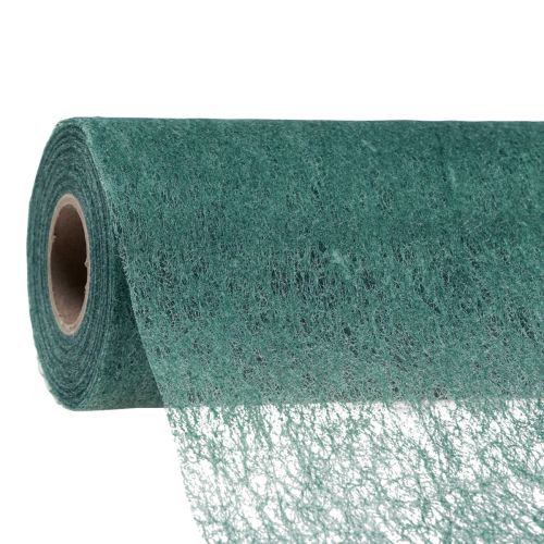 Floristik24 Runner da tavolo decorativo in pile Runner da tavolo decorativo in pile blu-verde 23 cm 25 m