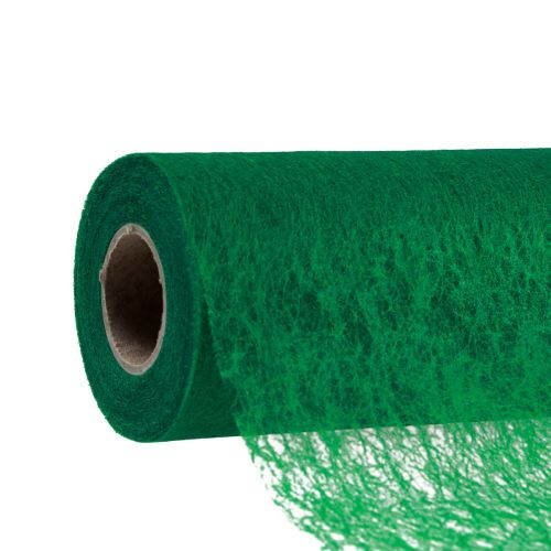 Floristik24 Runner da tavolo decorativo in pile Runner da tavolo decorativo in pile verde 23 cm 25 m