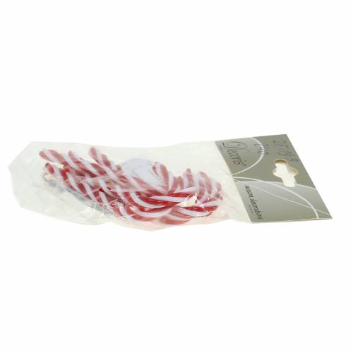 Floristik24 Bastoncino di zucchero decorativo rosso / bianco 9 cm 6 pezzi
