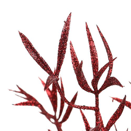 Floristik24 Ramo decorativo rosso con mica 69 cm 2 pz