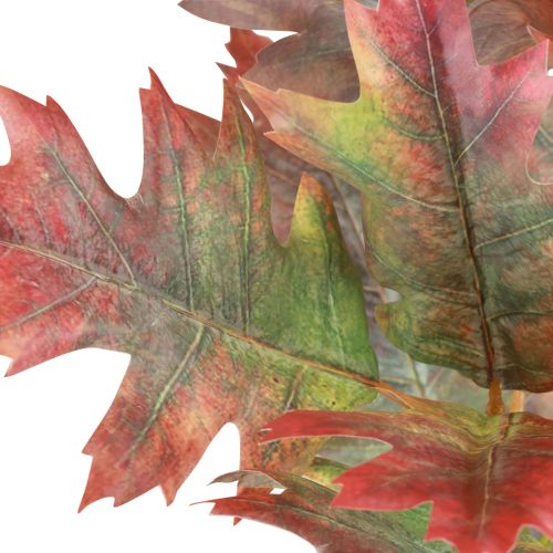Ramo decorativo autunno foglie decorative foglie di quercia rosse, verdi 100 cm
