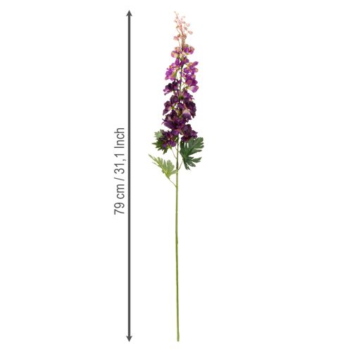 Prodotto Delphinium decorativo come fiore artificiale per eleganti accenti floreali, 79 cm, 3 pezzi