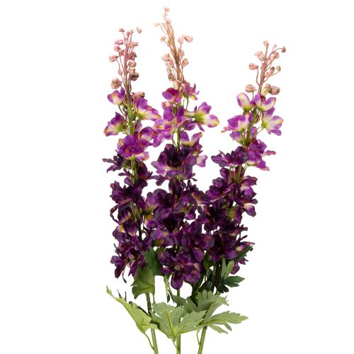 Prodotto Delphinium decorativo come fiore artificiale per eleganti accenti floreali, 79 cm, 3 pezzi