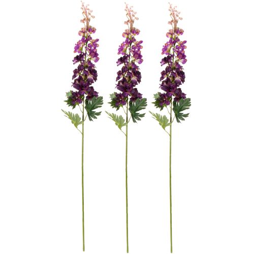 Prodotto Delphinium decorativo come fiore artificiale per eleganti accenti floreali, 79 cm, 3 pezzi
