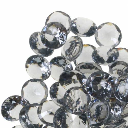 Floristik24 Pietre decorative diamante acrilico grigio Ø1.2cm 175g decorazione per gioielli