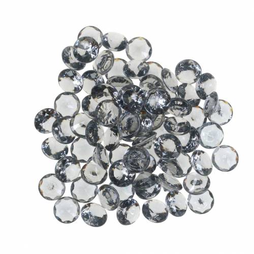 Floristik24 Pietre decorative diamante acrilico grigio Ø1.2cm 175g decorazione per gioielli