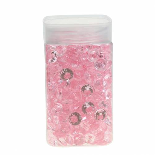 Floristik24 Pietre decorative diamante acrilico rosa chiaro Ø1,2 cm 175 g per la decorazione di compleanno