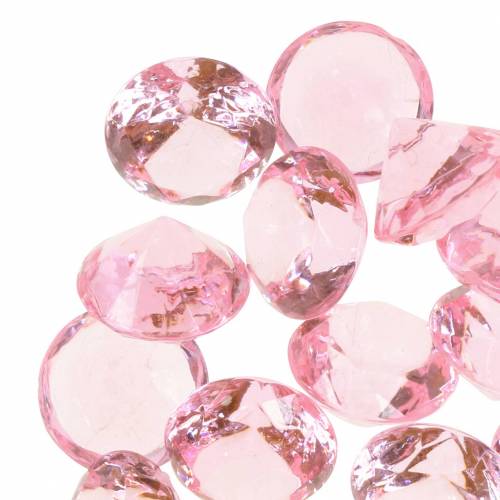 Floristik24 Pietre decorative diamante acrilico rosa chiaro Ø1,8cm 150g decorazione a dispersione per la tavola