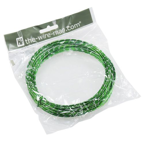 Floristik24 Filo di alluminio diamantato verde mela 2mm 10m