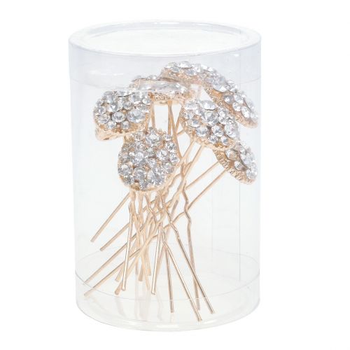 Floristik24 Forcina Matrimonio Oro con Strass 7cm 9pz