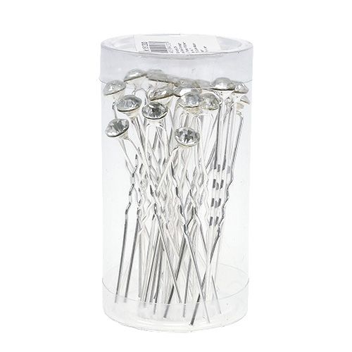 Floristik24 Ago diamantato matrimonio argento Ø8mm L7cm 20 pz