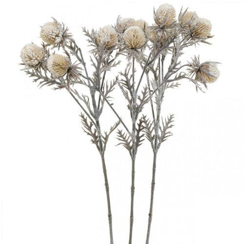 Floristik24 Ramo di cardo ramo decorativo ghiacciato artificialmente invernale 55 cm 3 pezzi