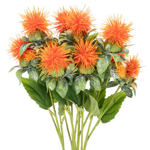 Cartamo arancione artificiale, fiore artificiale per vasi e decorazioni, 55 cm, 4 pezzi