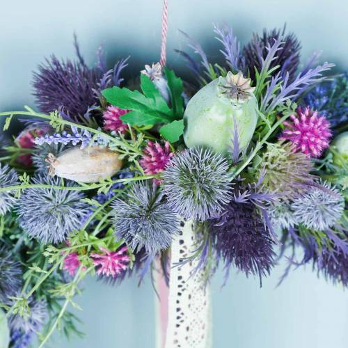 Floristik24 Fiore di seta di cardo blu 56 cm 3 pezzi