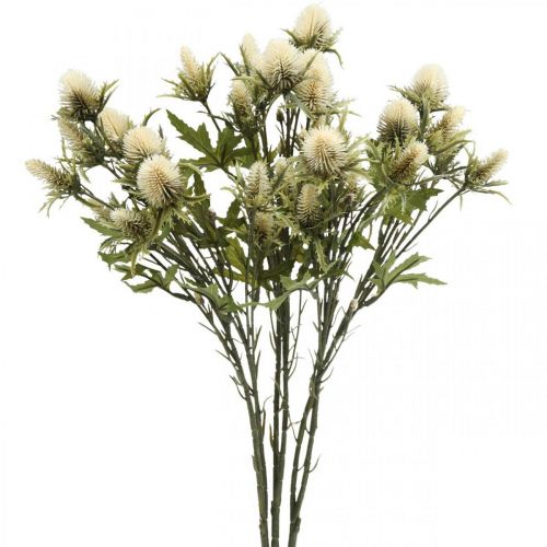 Floristik24 Ramo di cardo artificiale deco crema 10 capolini 68 cm 3 pezzi