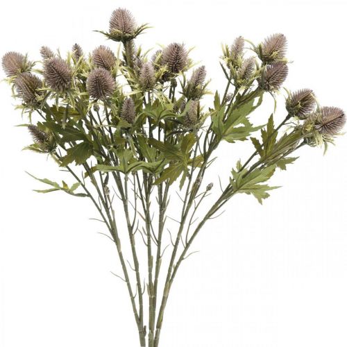 Floristik24 Ramo viola di cardo artificiale 10 teste di fiori 68 cm 3 pezzi