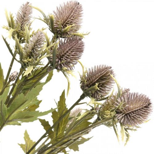 Floristik24 Ramo viola di cardo artificiale 10 teste di fiori 68 cm 3 pezzi