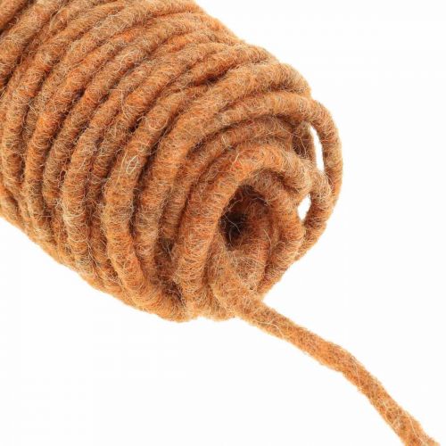 Prodotto Cordone in feltro con filo stoppino, cordone in feltro, cordone in lana arancione 55m