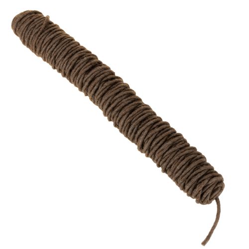 Prodotto Cordino di lana marrone, spago decorativo da 55 m per fiori e artigianato