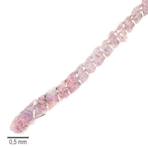 Floristik24 Cordoncino di lana con filo rosa e oro, 5 m x 5 mm con filo, per decorazioni e lavori artigianali