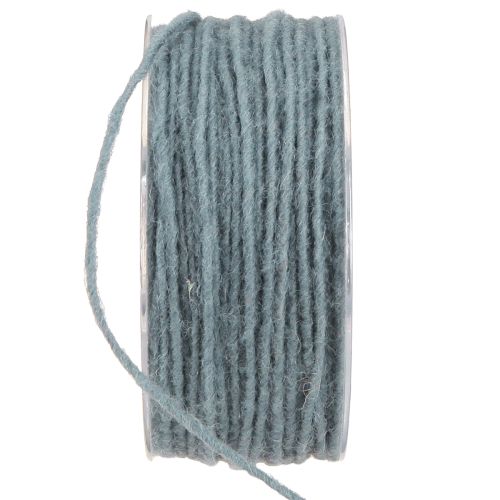 Floristik24 Filo di stoppino cordone di lana cordone di feltro blu grigio Ø3mm 100m