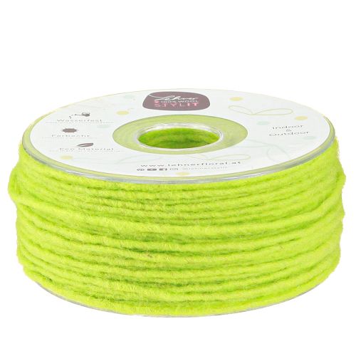 Stoppino filo lana corda feltro corda verde chiaro W3mm L100m