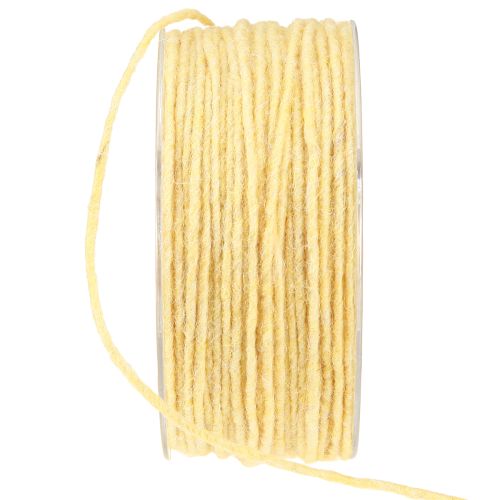 Prodotto Filo di stoppino cordone di lana cordone di feltro filo di lana giallo Ø3mm 100m