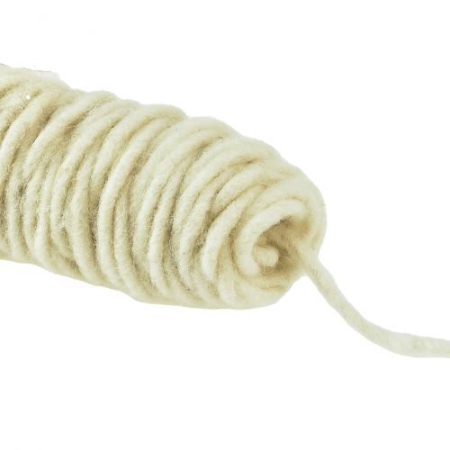 Prodotto Filo di stoppino cordone di lana filo di lana cordone di feltro crema L55m