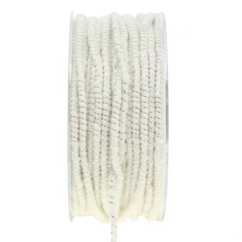 Floristik24 Filo stoppino Glamour bianco / argento con filo 33m