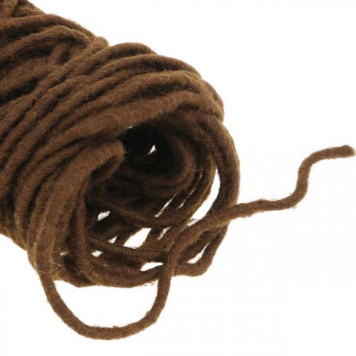 Filo per stoppino marrone scuro, cordoncino di lana con filo, forniture per fioristi L30m