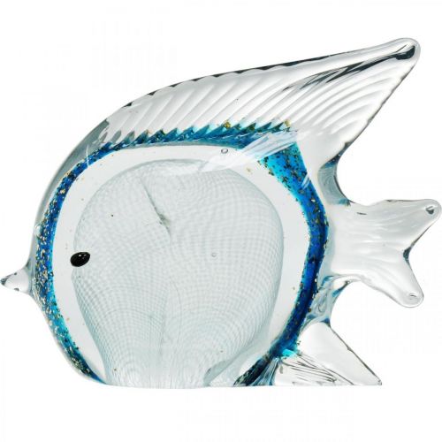 Floristik24 Figura di pesce dottore in vetro con glitter 14 cm
