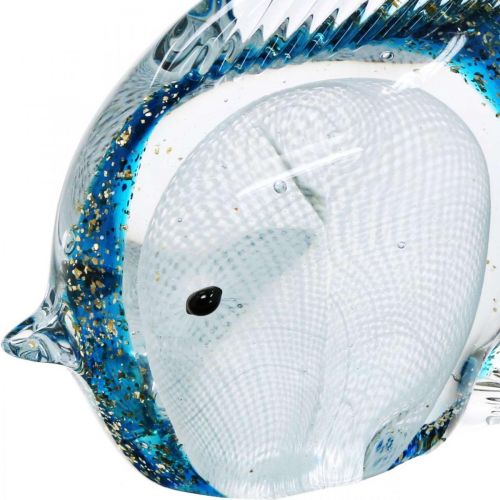 Floristik24 Figura di pesce dottore in vetro con glitter 14 cm