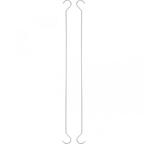 Floristik24 Gancio in metallo, doppio gancio argento XL L40cm 5pz