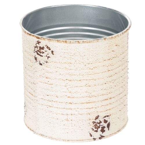 Prodotto Vaso in latta color crema, stile shabby chic, Ø11cm H10.5cm