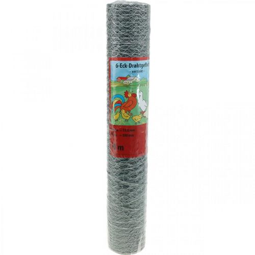 Floristik24 Filo esagonale Filo di coniglio d'argento zincato 50 cm × 10 m