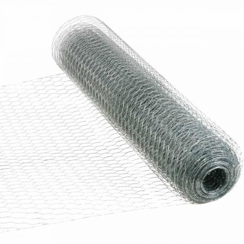 Floristik24 Filo esagonale Filo di coniglio d'argento zincato 50 cm × 10 m