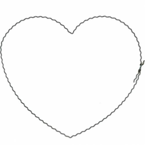 Floristik24 Cuori in filo metallico 20 cm anelli ondulati ghirlanda cuore 10 pezzi