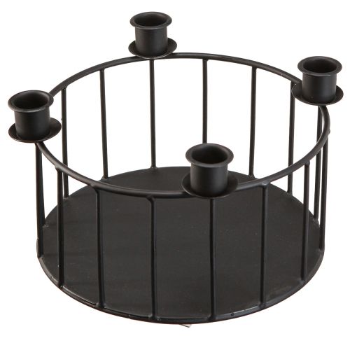 Floristik24 Cestino in filo metallico portacandele decorativo in metallo nero Ø23,5 cm
