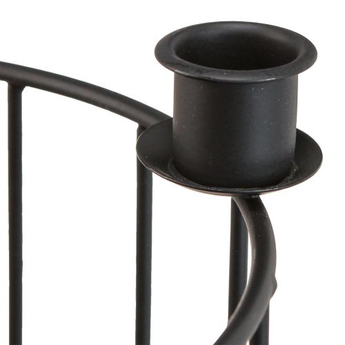 Prodotto Cestino in filo metallico portacandele decorativo in metallo nero Ø23,5 cm
