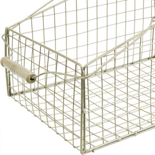 Cestino in filo metallico con manico cesto in rete metallo oro set di 4