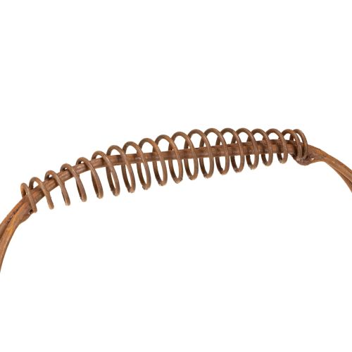 Prodotto Cestino ovale in filo metallico con manico, decorazione da giardino, finitura ruggine, 30/25 cm, set da 2