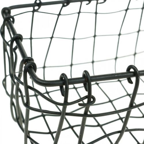 Floristik24 Mini cestino in filo metallico, decoro in metallo, cestino per piante rettangolare L13cm H6,5cm 2 pezzi