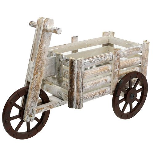 Floristik24 Triciclo piantagione legno bianco H31,5cm