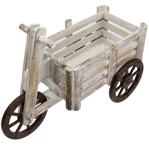 Floristik24 Triciclo piantagione legno bianco H31,5cm