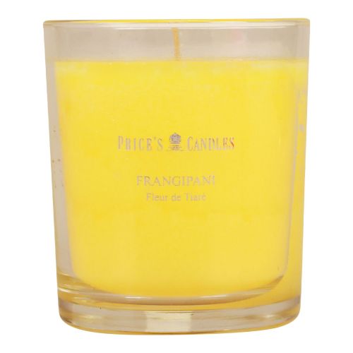 Prodotto Candela profumata in vetro profumo estivo Frangipani Giallo H8cm
