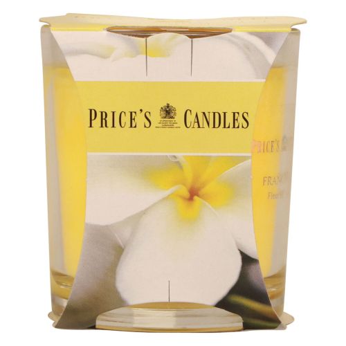Prodotto Candela profumata in vetro profumo estivo Frangipani Giallo H8cm