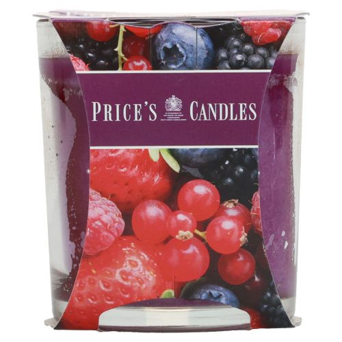 Floristik24 Candela profumata in vetro profumo estivo frutti di bosco mix viola H8cm