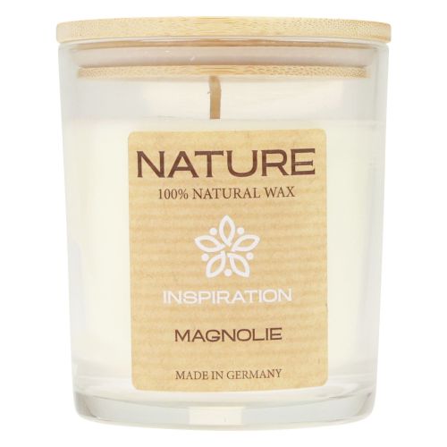Candela profumata in vetro cera naturale Wenzel Candles Magnolia 85×70mm